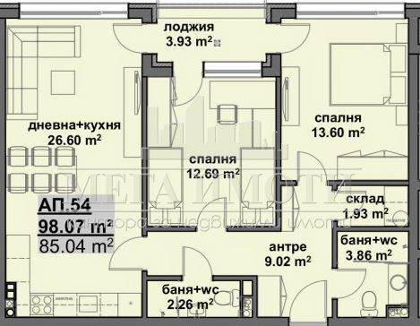 3-стаен в Бургас, Мадика за 142 100, Евро